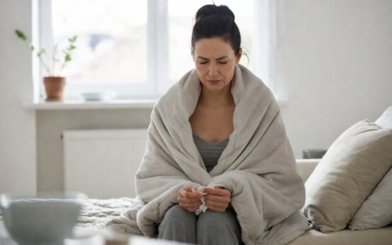Donna con influenza